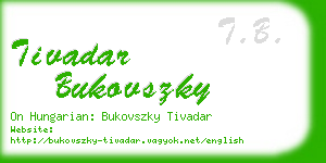 tivadar bukovszky business card